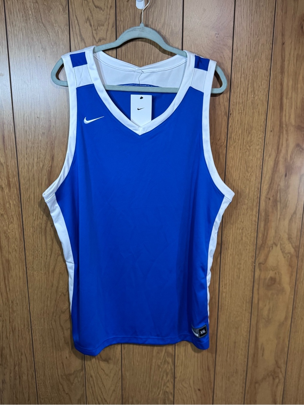 Nike Men’s Royal Blue and White V‑Neck Basketball Jersey Size XXL NWT - Picture 1 of 4